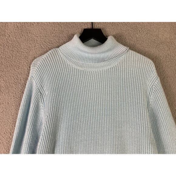 NOVAMEN Light Blue Turtleneck Sweater Polyester Cozy Knit Top Size Large - Picture 6 of 13